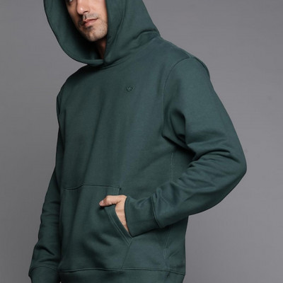 Men Green Hooded Sweatshirt