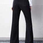 Women Black Wide Leg Slits Jeans